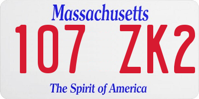 MA license plate 107ZK2