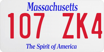 MA license plate 107ZK4