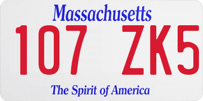 MA license plate 107ZK5