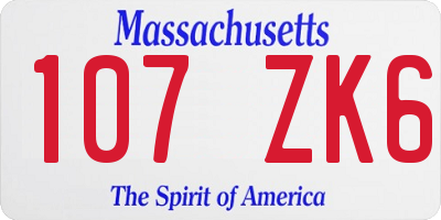 MA license plate 107ZK6