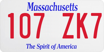 MA license plate 107ZK7
