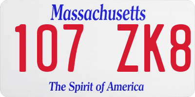 MA license plate 107ZK8