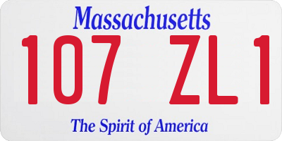 MA license plate 107ZL1
