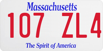 MA license plate 107ZL4