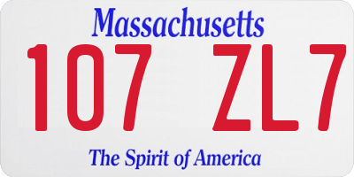 MA license plate 107ZL7