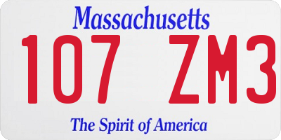 MA license plate 107ZM3