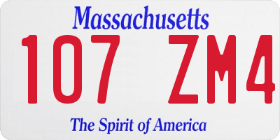 MA license plate 107ZM4