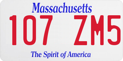 MA license plate 107ZM5