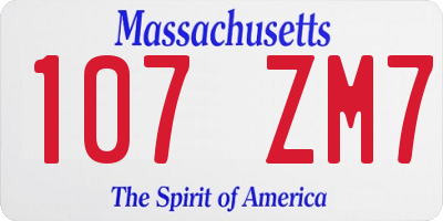 MA license plate 107ZM7
