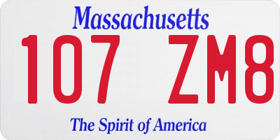 MA license plate 107ZM8