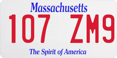 MA license plate 107ZM9