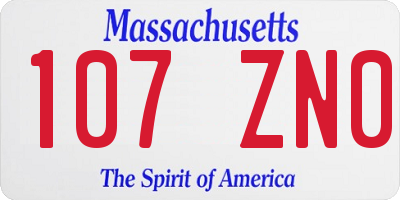 MA license plate 107ZN0