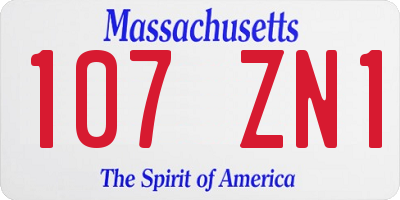 MA license plate 107ZN1