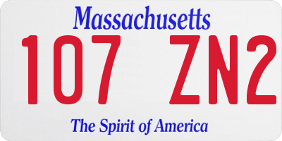 MA license plate 107ZN2
