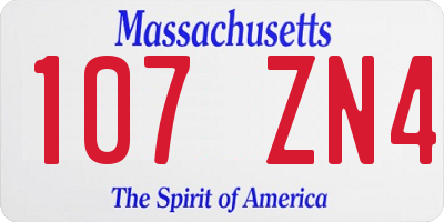 MA license plate 107ZN4