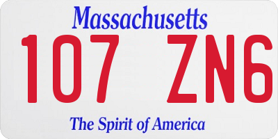 MA license plate 107ZN6