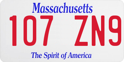 MA license plate 107ZN9