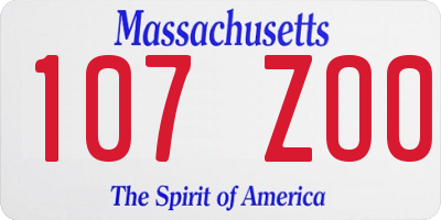 MA license plate 107ZO0