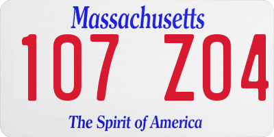 MA license plate 107ZO4