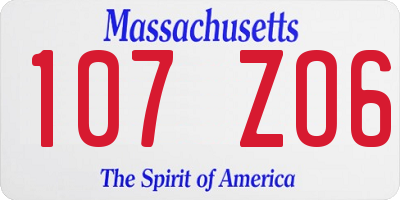 MA license plate 107ZO6