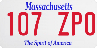MA license plate 107ZP0