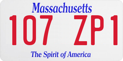 MA license plate 107ZP1