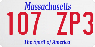 MA license plate 107ZP3