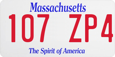 MA license plate 107ZP4