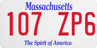 MA license plate 107ZP6