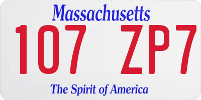 MA license plate 107ZP7