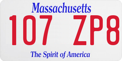 MA license plate 107ZP8