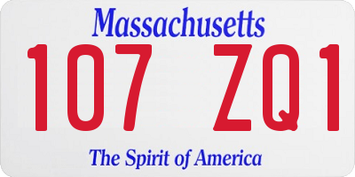 MA license plate 107ZQ1