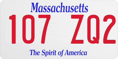 MA license plate 107ZQ2