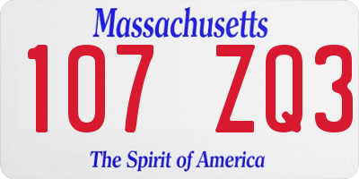 MA license plate 107ZQ3