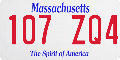 MA license plate 107ZQ4