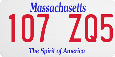 MA license plate 107ZQ5