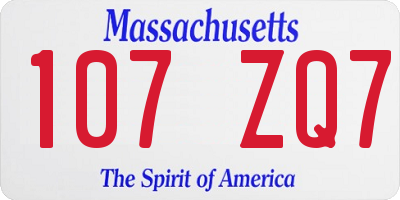MA license plate 107ZQ7