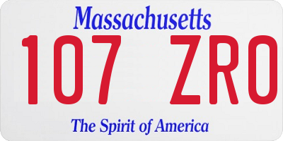 MA license plate 107ZR0