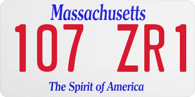 MA license plate 107ZR1