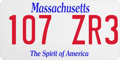 MA license plate 107ZR3