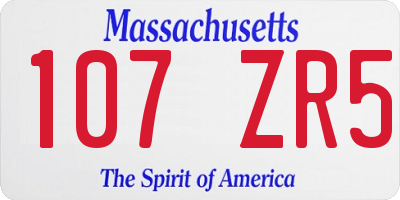 MA license plate 107ZR5