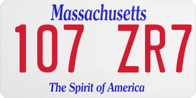 MA license plate 107ZR7