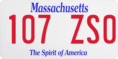 MA license plate 107ZS0