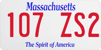 MA license plate 107ZS2