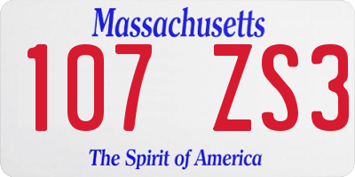 MA license plate 107ZS3