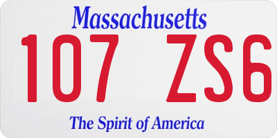 MA license plate 107ZS6