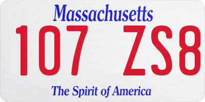 MA license plate 107ZS8