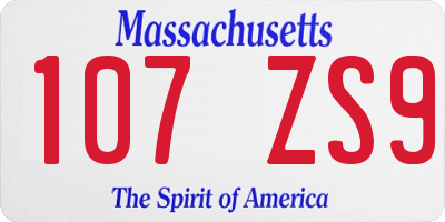MA license plate 107ZS9