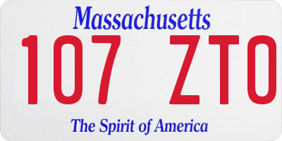 MA license plate 107ZT0
