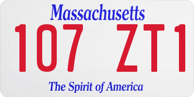MA license plate 107ZT1